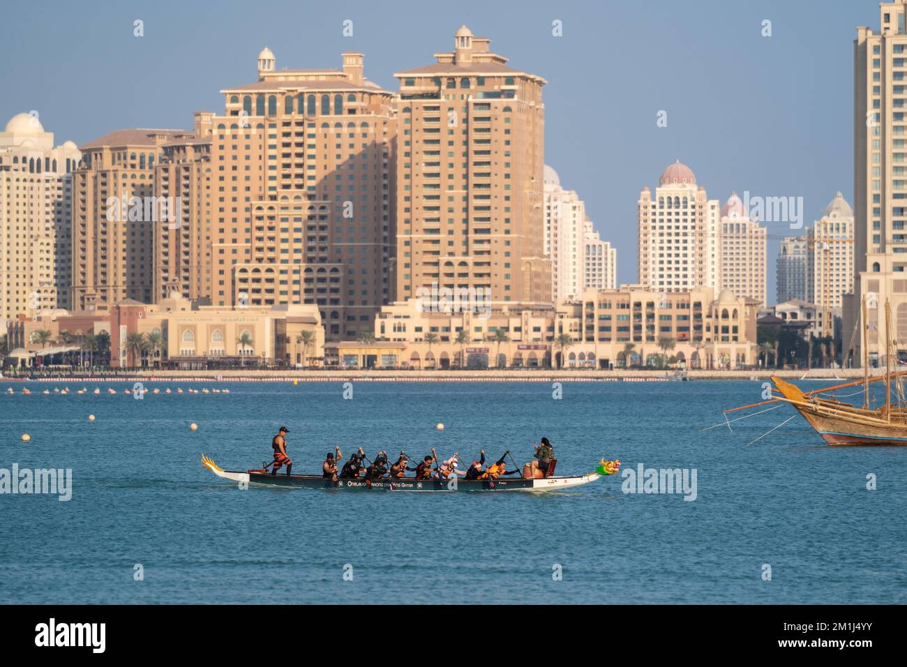 Internationales Dhow Festival im Katara Cultural Village Doha, Katar. Stockfoto