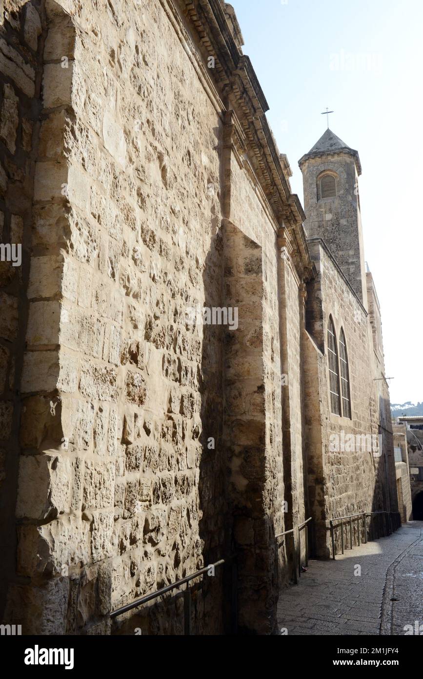Die Kirche der Verurteilung, Via Dolorosa, Altstadt von Jerusalem. Stockfoto
