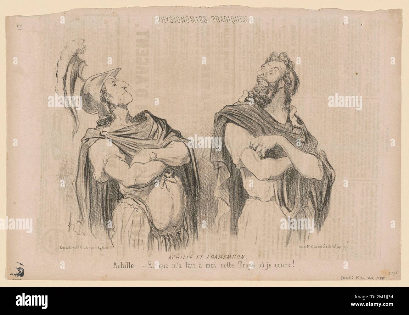 Achille et Agamemnon. Honoré Daumier (1808-1879). Lithografien Stockfoto