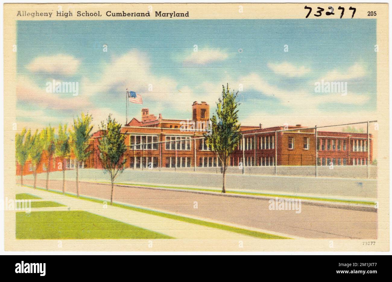 Allegheny High School, Cumberland, Maryland, Schulen, Tichnor Brothers Collection, Postkarten der Vereinigten Staaten Stockfoto