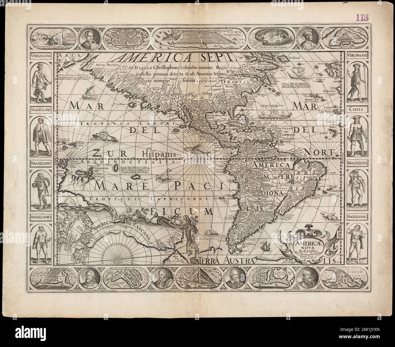 Americae Nova descriptio, America, Maps, early works to 1800 Norman B. Leventhal Map Center Collection Stockfoto