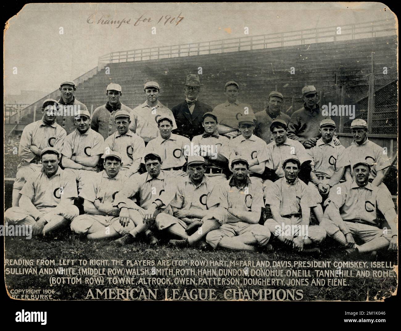 American League Champions, Baseballspieler, Chicago White Sox Baseball Team. Michael T. - Nuf CED - McGreevy Collection Stockfoto