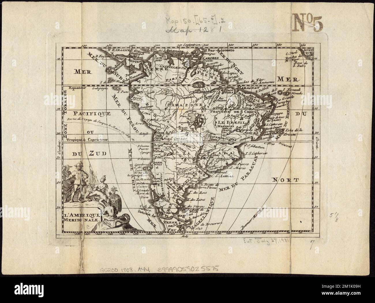 L'Amerique meridionale, Südamerika, Karten, frühe Werke von 1800 Norman B. Leventhal Map Center Collection Stockfoto