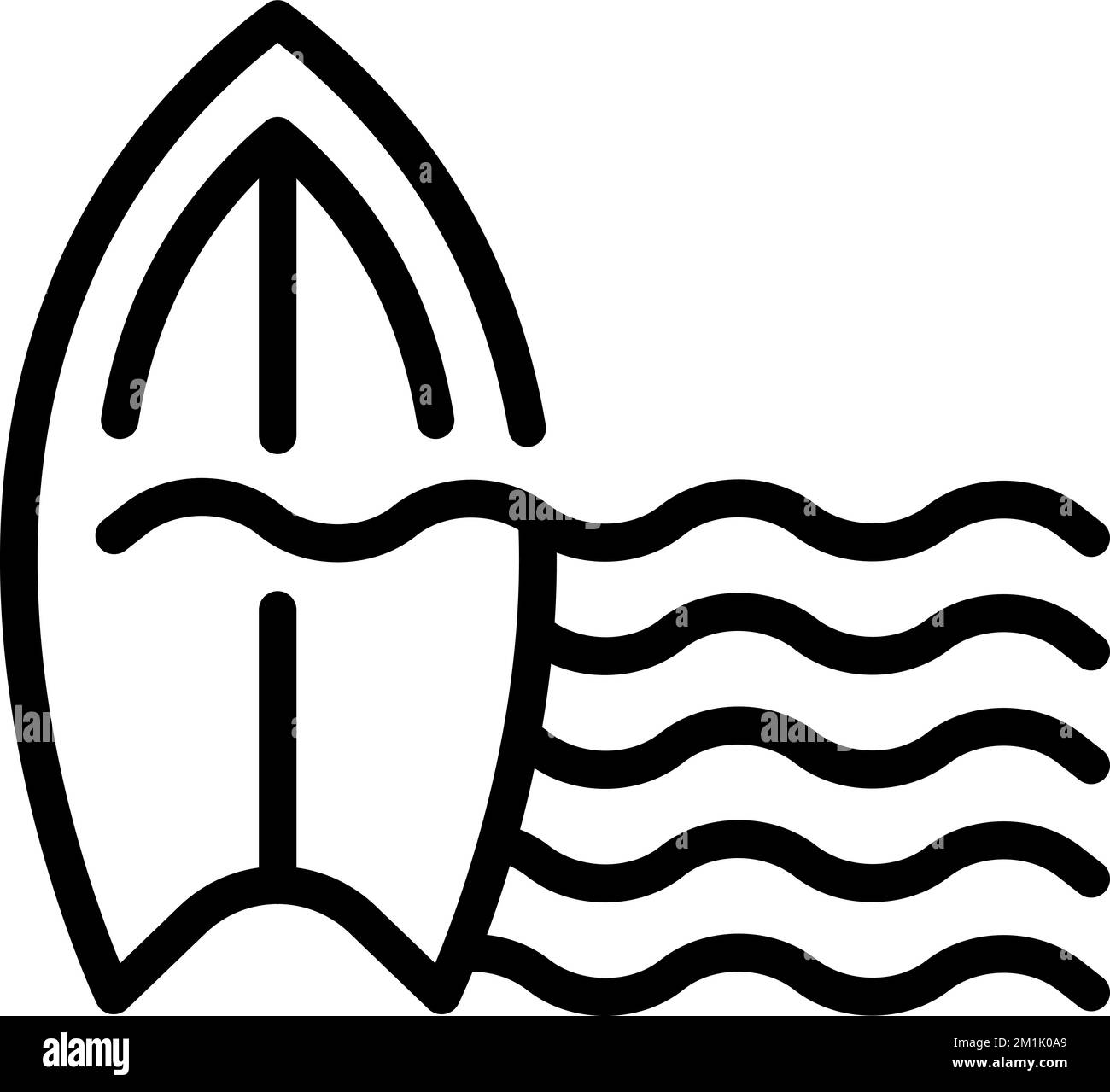 Ozeanwind Surfen Symbol Konturvektor. Extremsport. Aktiver Spaß Stock Vektor