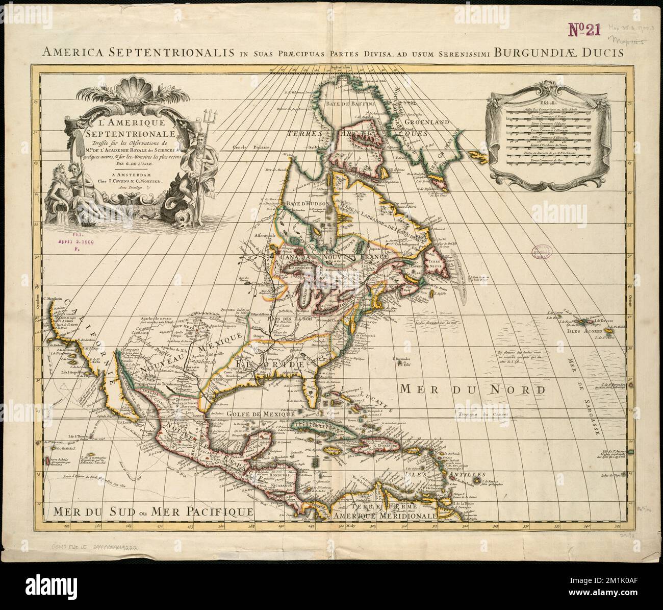 L'Amerique septentrionale, Nordamerika, Karten, frühe Werke 1800 Norman B. Leventhal Map Center Collection Stockfoto