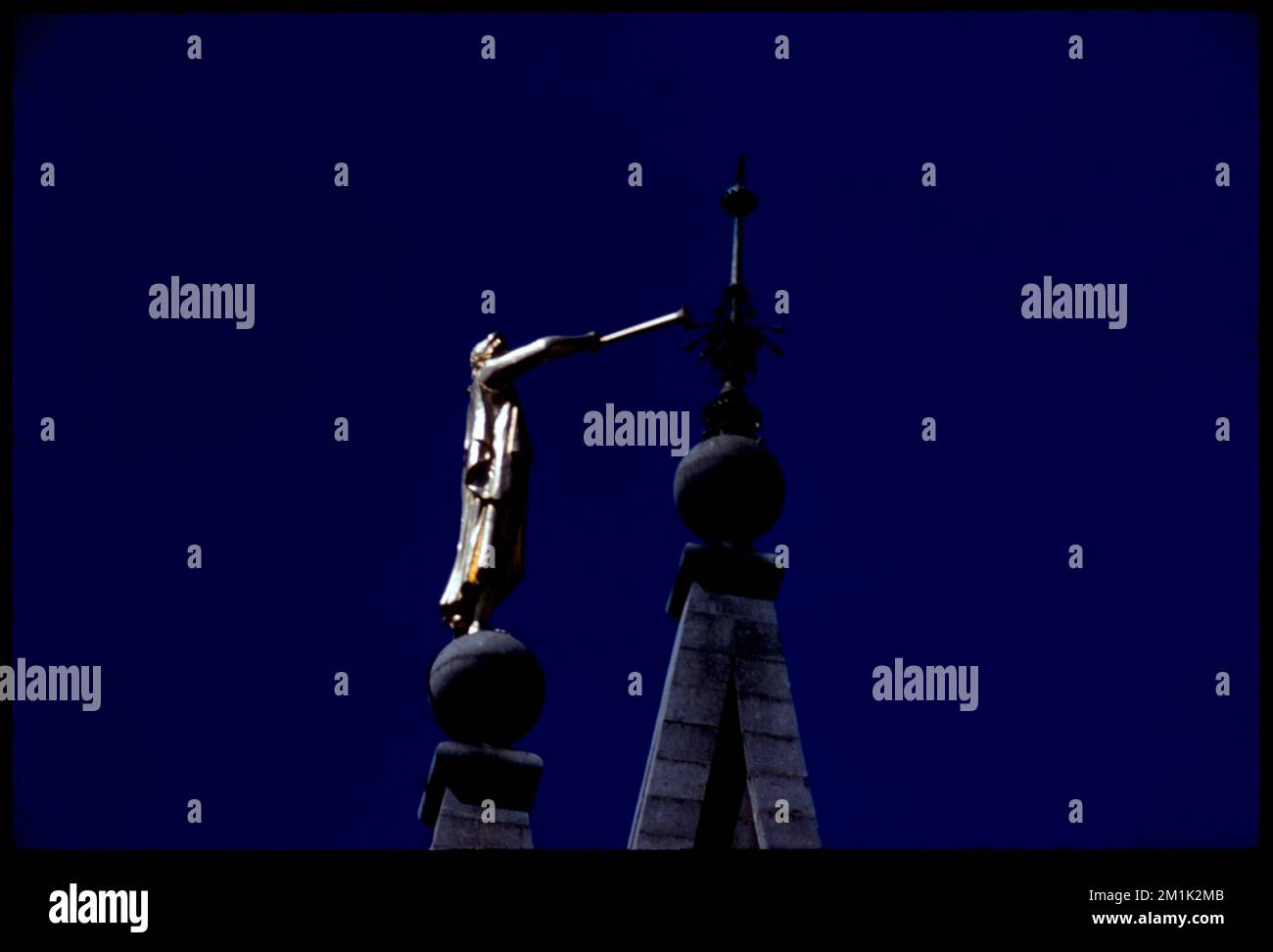 Angel Moroni Statue, Salt Lake Temple, Salt Lake City, Utah, Angels, Skulptur, Tempel, Salzsee-Tempel. Edmund L. Mitchell Kollektion Stockfoto