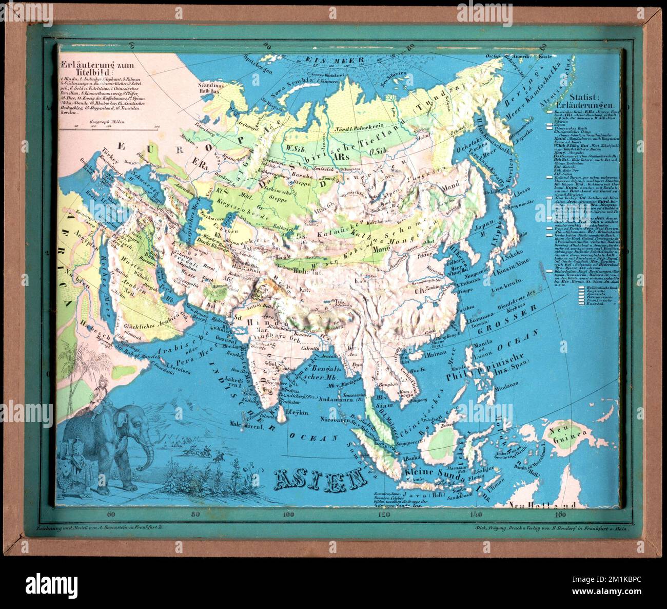 Asien, Kinderkarten, Deutschland, Relief Modelle, Exemplare, Asien, Karten Norman B. Leventhal Map Center Kollektion Stockfoto