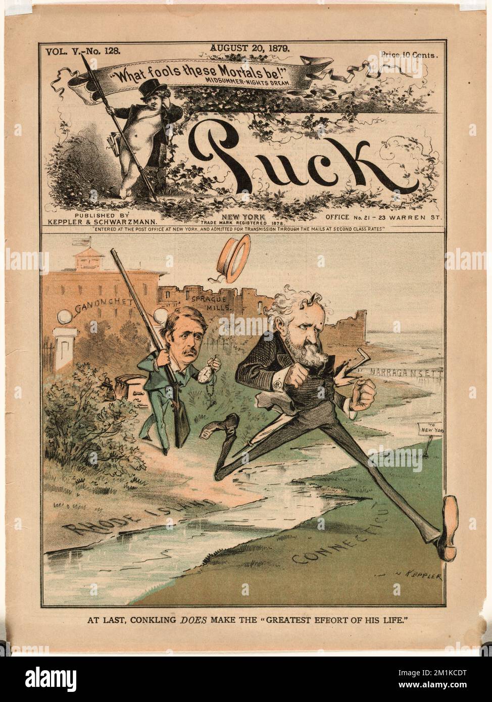 Endlich unternimmt Conkling die "größte Anstrengung seines Lebens", Chasing, Running, Conkling, Roscoe, 1829-1888 Stockfoto