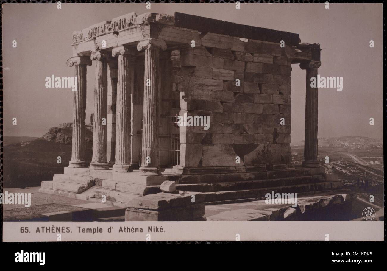 Athen. Temple d'Athéna Niké , griechische Tempel, archäologische Stätten, Tempel der Athena Nike Athens, Griechenland. Nicholas Catsimpoolas Kollektion Stockfoto