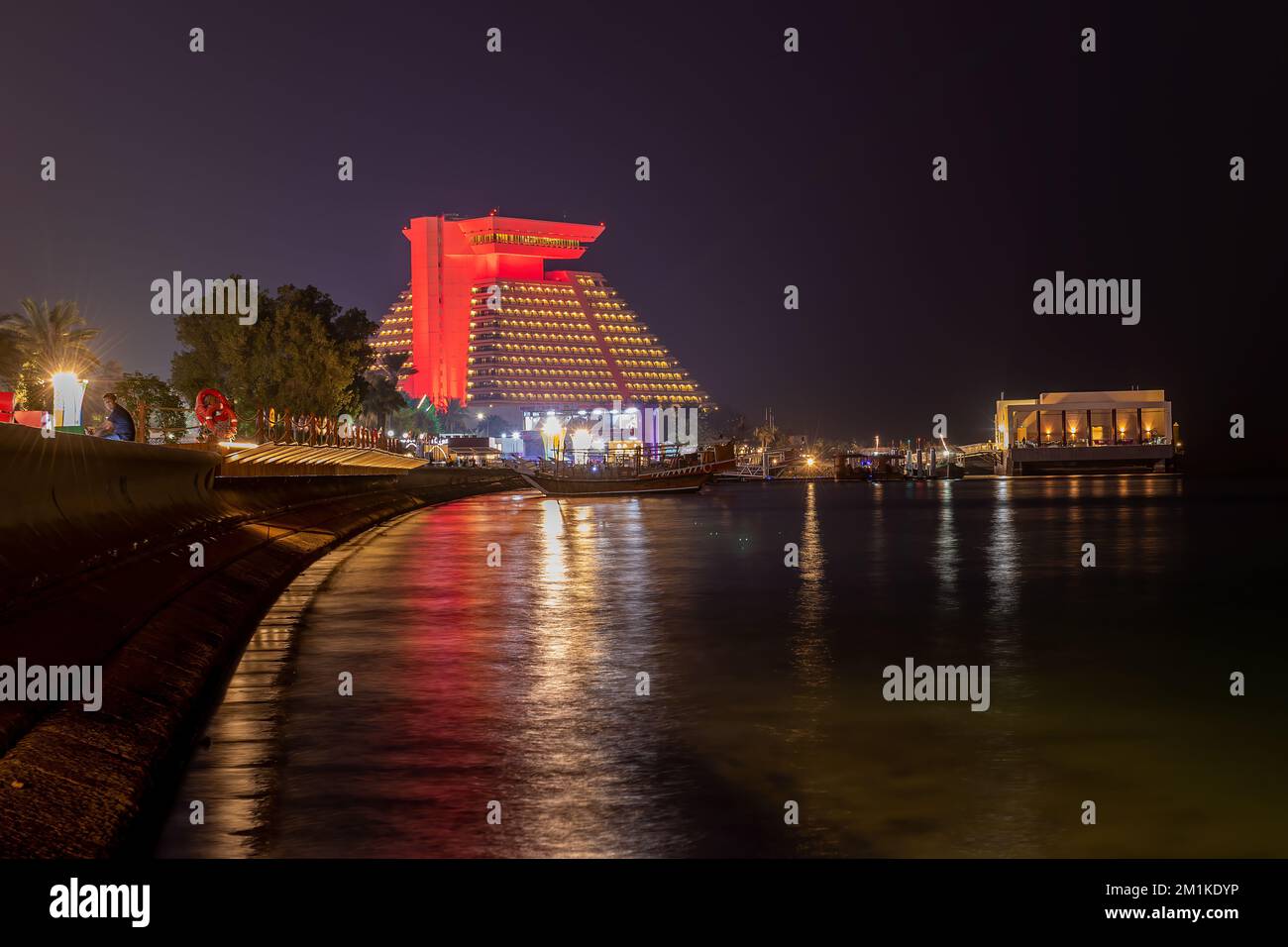 Wunderschöner Blick auf die Skyline von Doha vom Sheraton Park. FIFA Weltmeisterschaft Katar 2022 Stockfoto