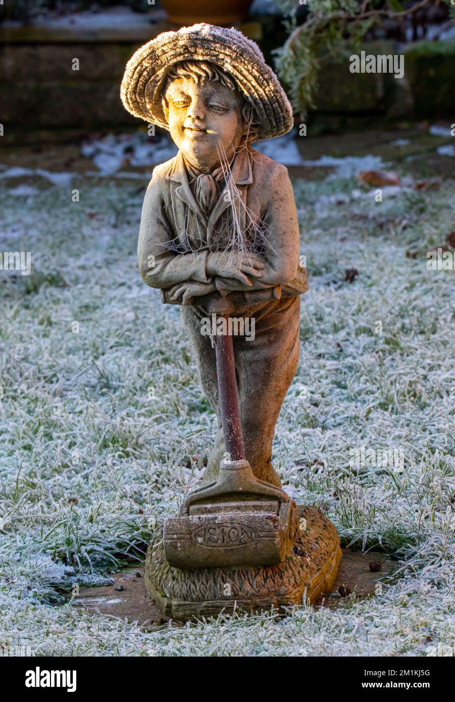 Frostige Gartenschmuck Stockfoto