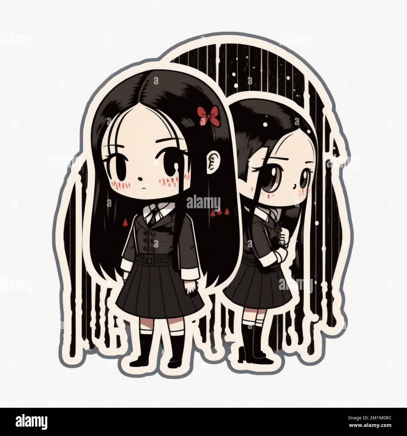 Mittwoch-Addams-Sticker, gruseliger Teenager Stockfoto