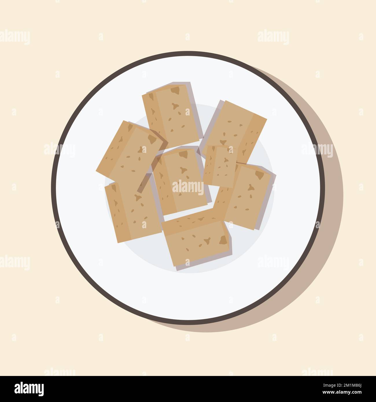 Vektorset der nationalen kasachischen Küche, Gerichte - Irimshik. Stock Vektor