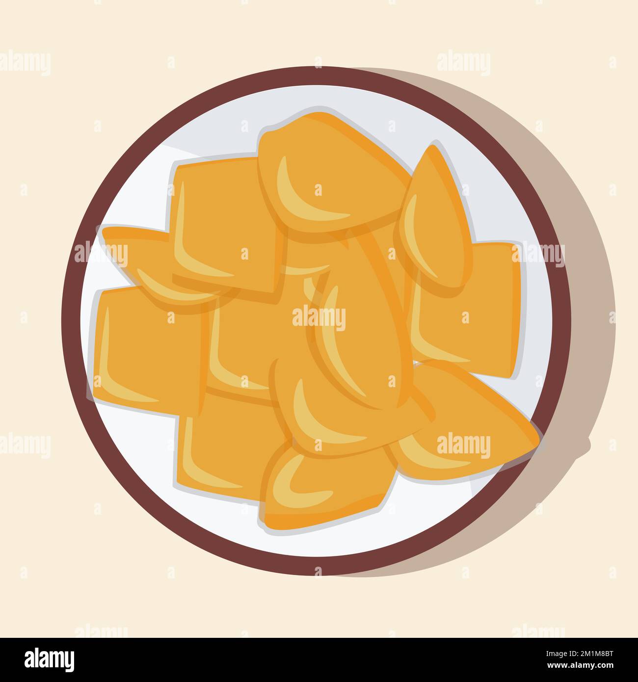 Vektor der nationalen kasachischen Küche. Baursaks aus Mehl Stock Vektor