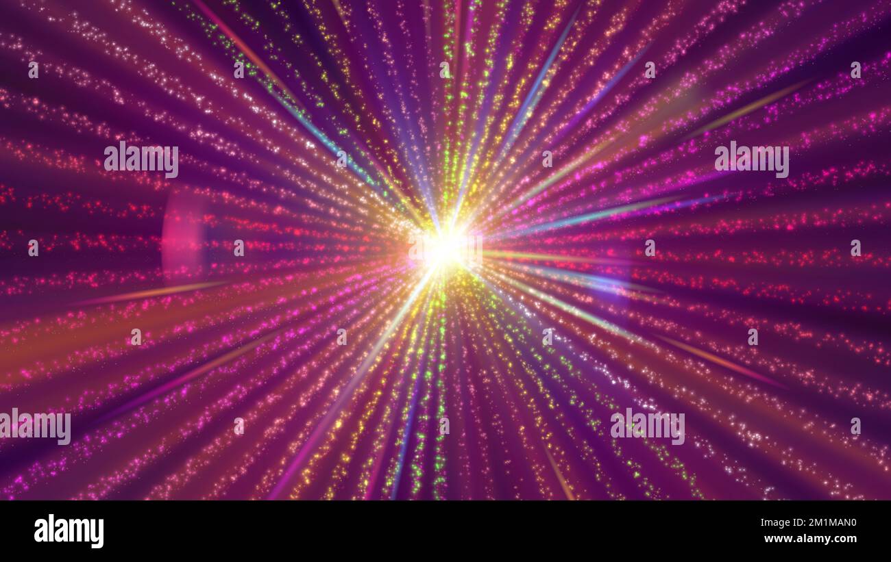 Partikel-Laser-Licht Farbstrahl Abbildung Rendern Stockfoto