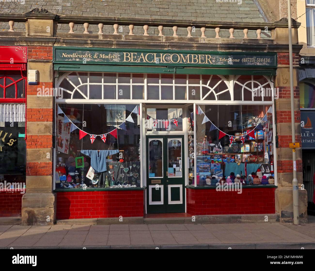 Beachcomber, Needlework and Model Shop, 35 Belle Vue St, Filey, North Yorkshire, Yorkshire, England, UK, YO14 9HU Stockfoto