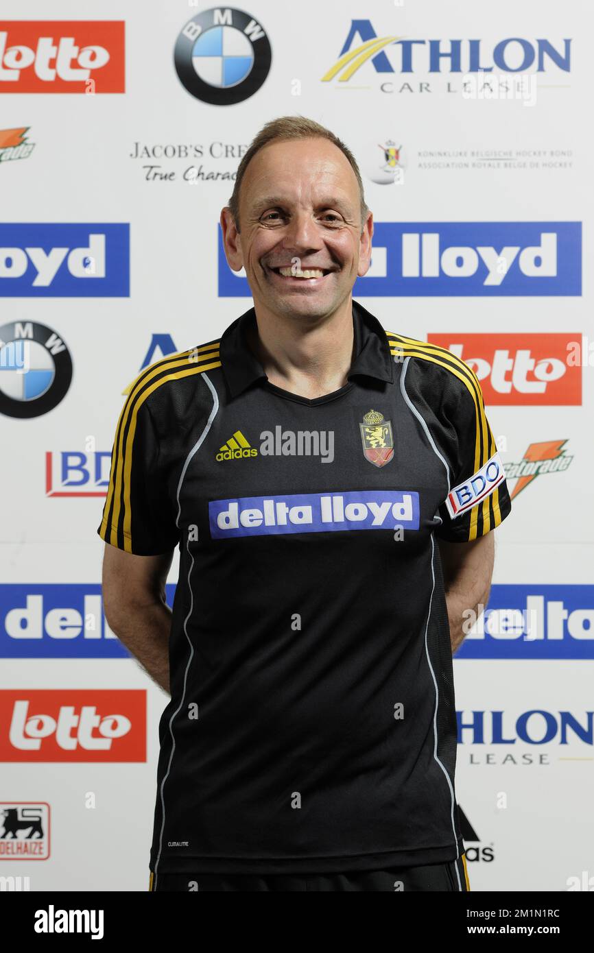 20120718 – BRÜSSEL, BELGIEN: Dieses überholte Handout-Bild, das am Mittwoch, den 18. Juli 2012 von der Royal Belgischen Hockey Association verteilt wurde, zeigt Manager Eric Pirenne. Die belgischen Frauen- und Herrenhockeymannschaften nehmen an den Olympischen Spielen 2012 in London Teil. BELGA-FOTO-HANDZETTEL Stockfoto