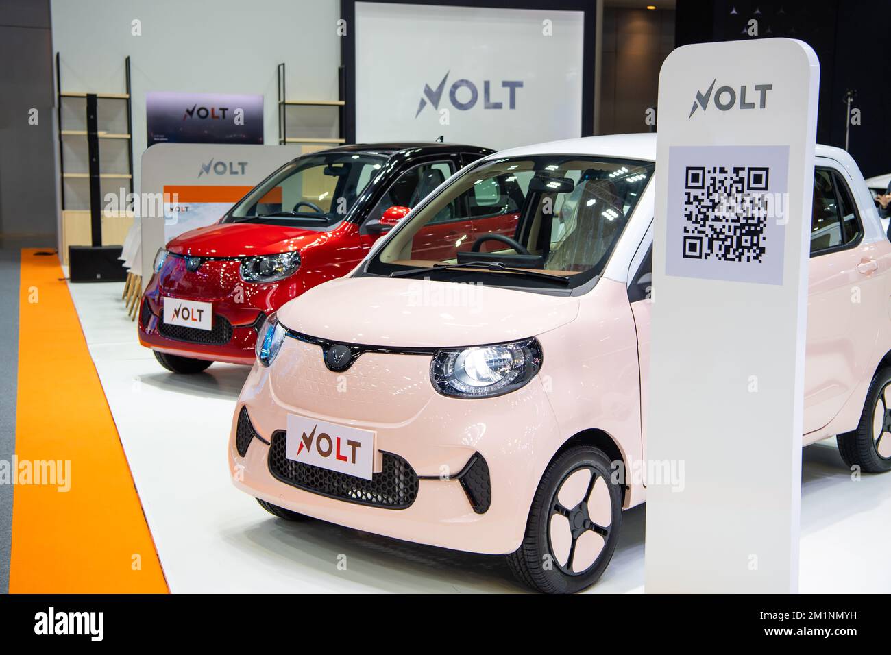 DAS VOLT City EV-Fahrzeug wird am 30. November 39. 2022 auf der Thailand International Motor Expo 2022 in Nonthaburi, Thailand, ausgestellt. Stockfoto