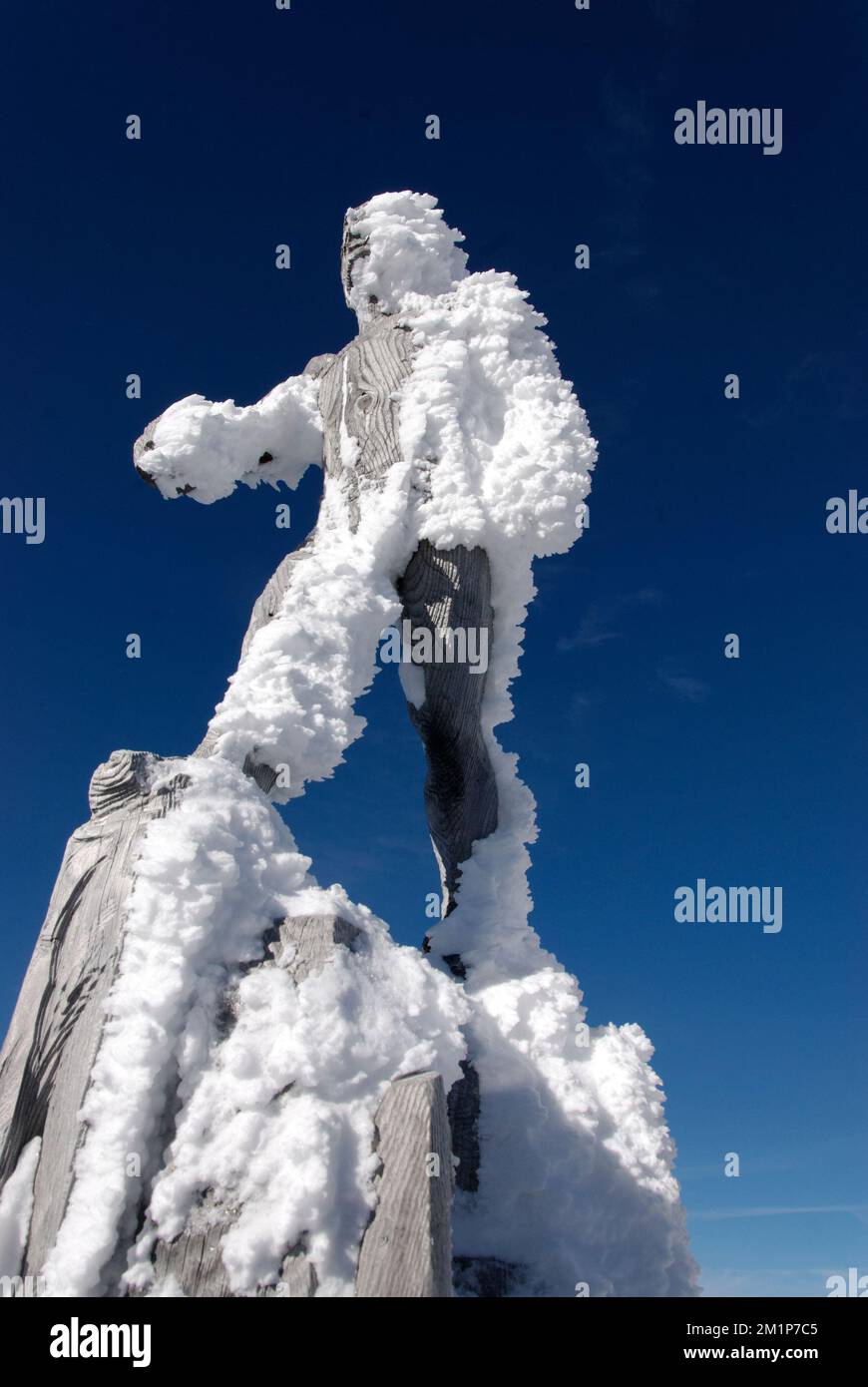 Der starke Iceman in den Bergen Stockfoto