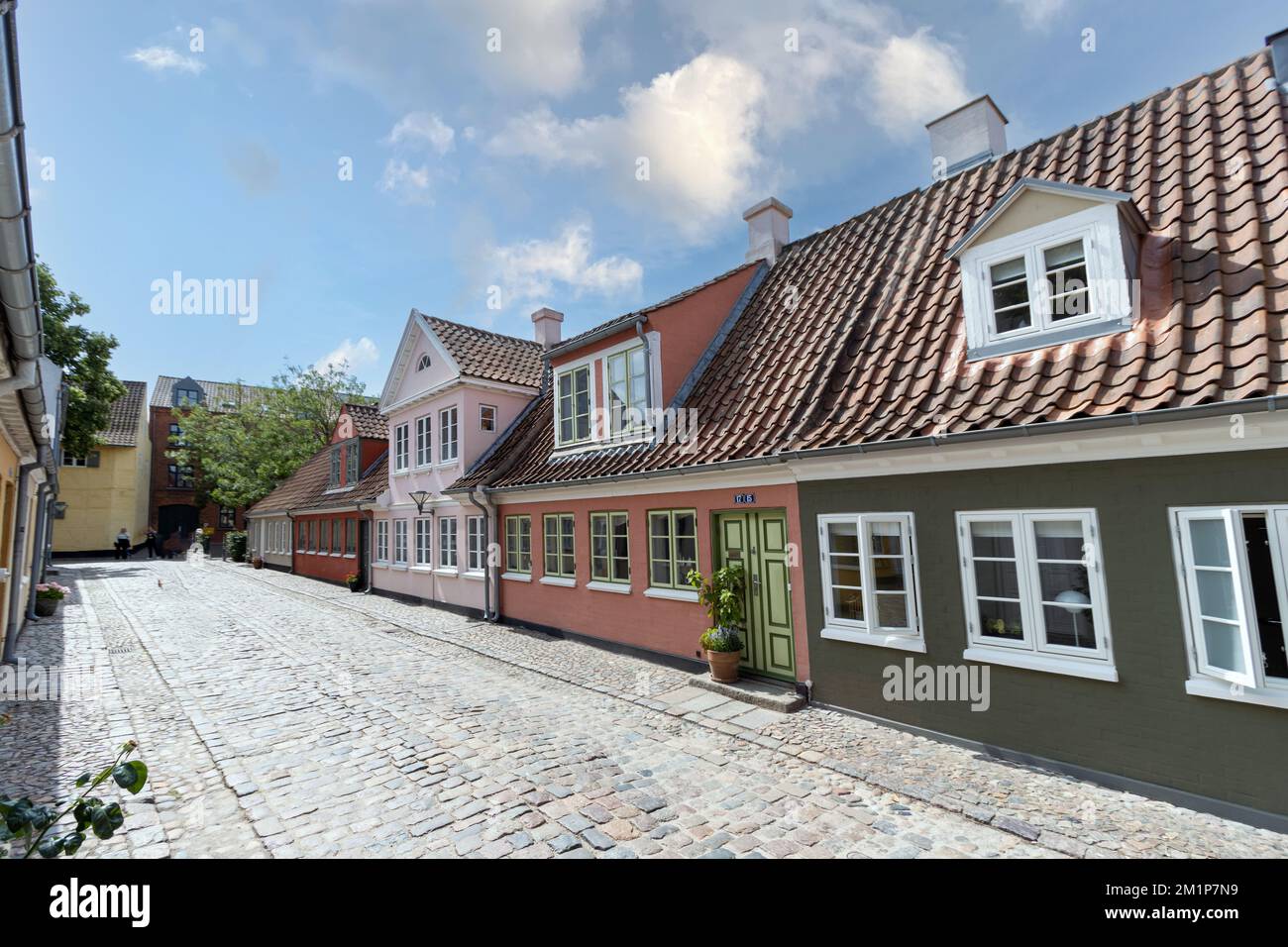 Odense Dänemark juli 2022 Hans Christian Andersen Street and Birth House in Odense, Dänemark. HC Andersen Stockfoto