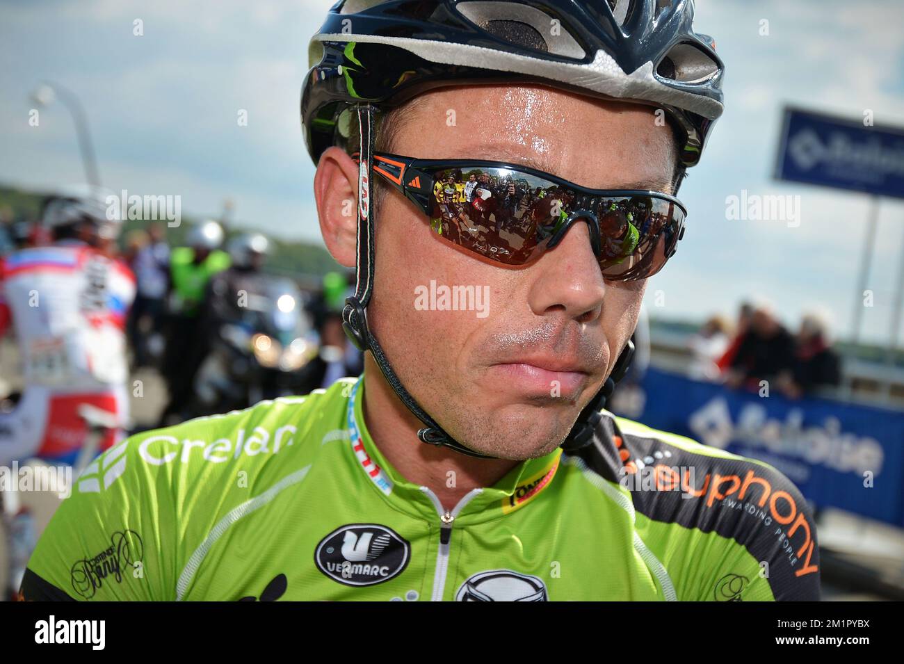 20130525 Uhr – LACS DE L'EAU D'HEURE, BELGIEN: Belgische Sven Nys vom Team Crelan-Euphony, abgebildet nach der vierten Etappe des Radrennen von Belgium Tour, 164,3km km von und nach Lacs de l'Eau d'Heure, Samstag, 25. Mai 2013. BELGA FOTO DAVID STOCKMAN Stockfoto