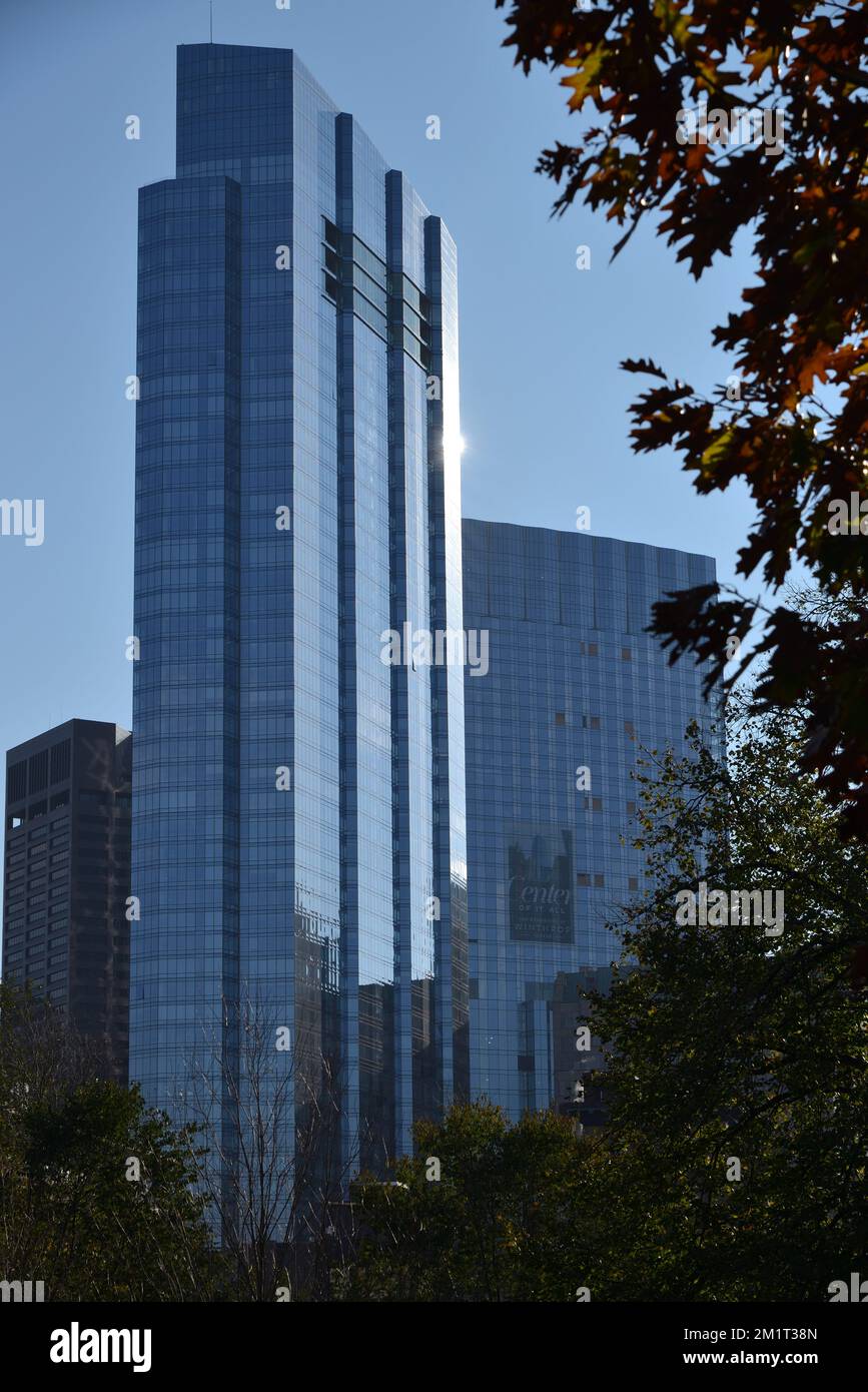 Millennium Tower aus Boston Common Park, Boston, Massachusetts, USA Stockfoto