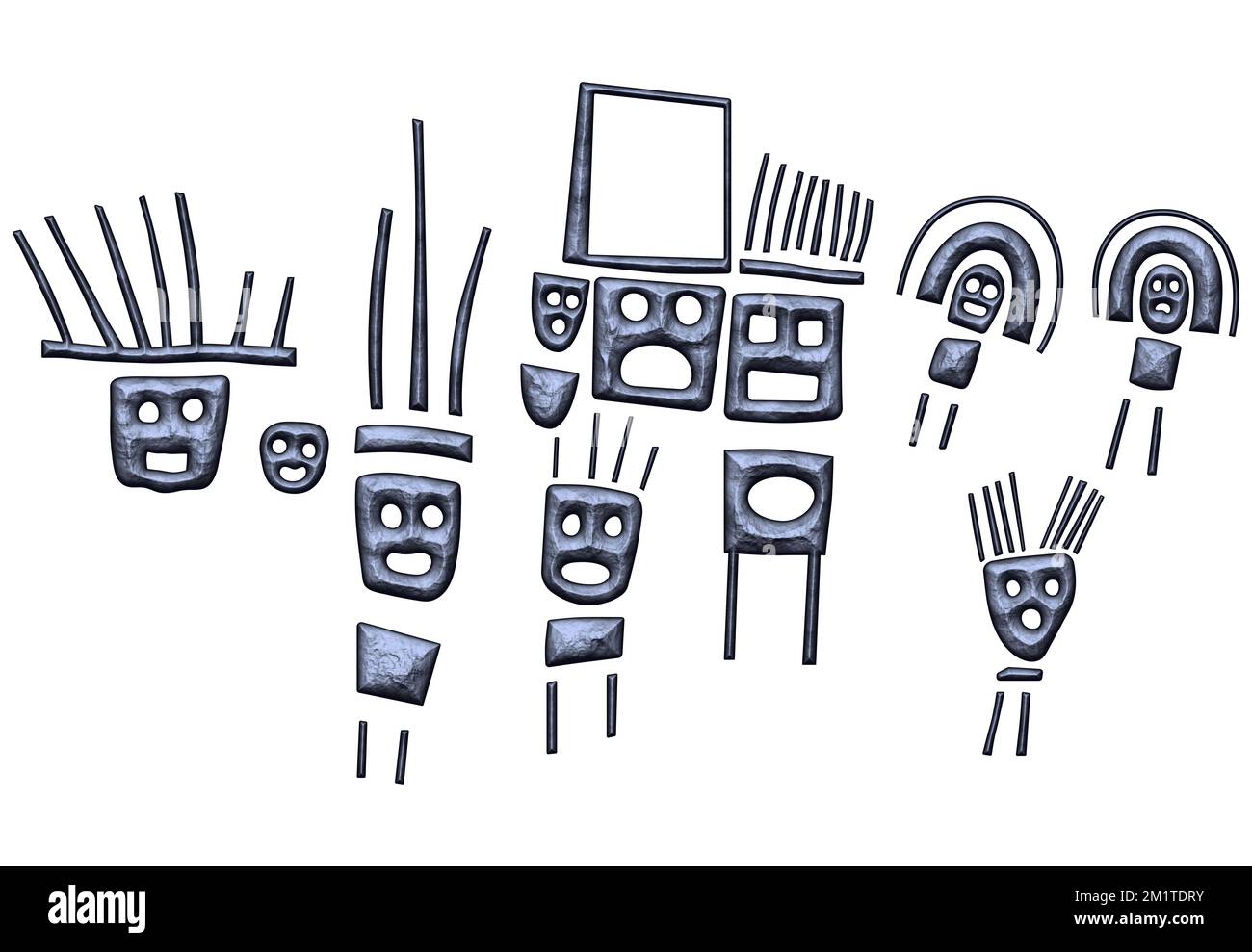 Geoglyphen der Figuren aus Palpa, der Palpa-Linie, Peru Stockfoto