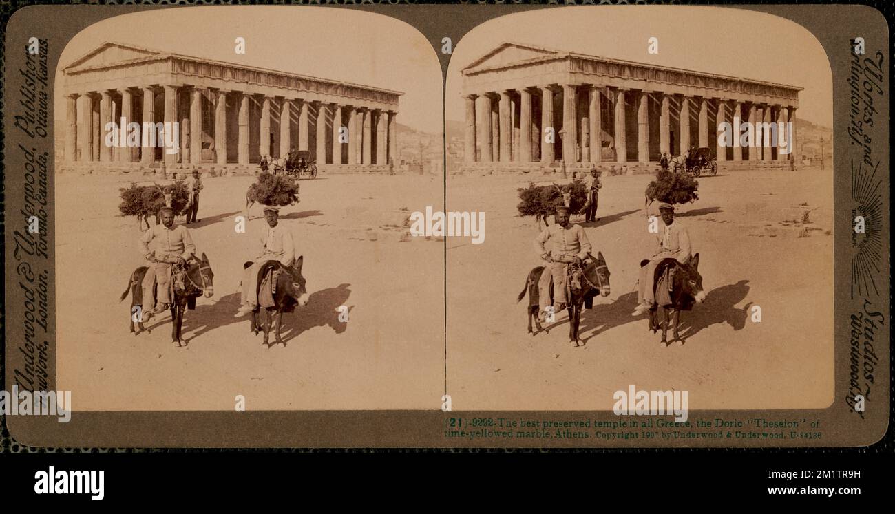 Der am besten erhaltene Tempel in ganz Griechenland, das Dorische „Theseion“ aus zeitgelblichem Marmor, Athen , griechische Tempel, archäologische Stätten, Hephaisteion Athen, Griechenland. Nicholas Catsimpoolas Kollektion Stockfoto