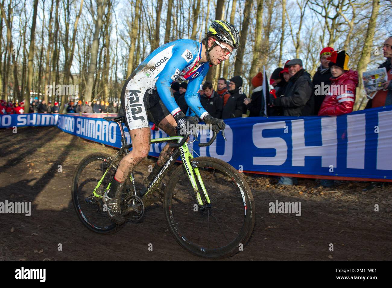 20140202 / HOOGERHEIDE/ Dieses Bild zeigt die Jakub Skala bei der Cyclocross-Weltmeisterschaft in Hoogerheide / WK / CX/ Bilder von Kris ClaeyÃ Stockfoto