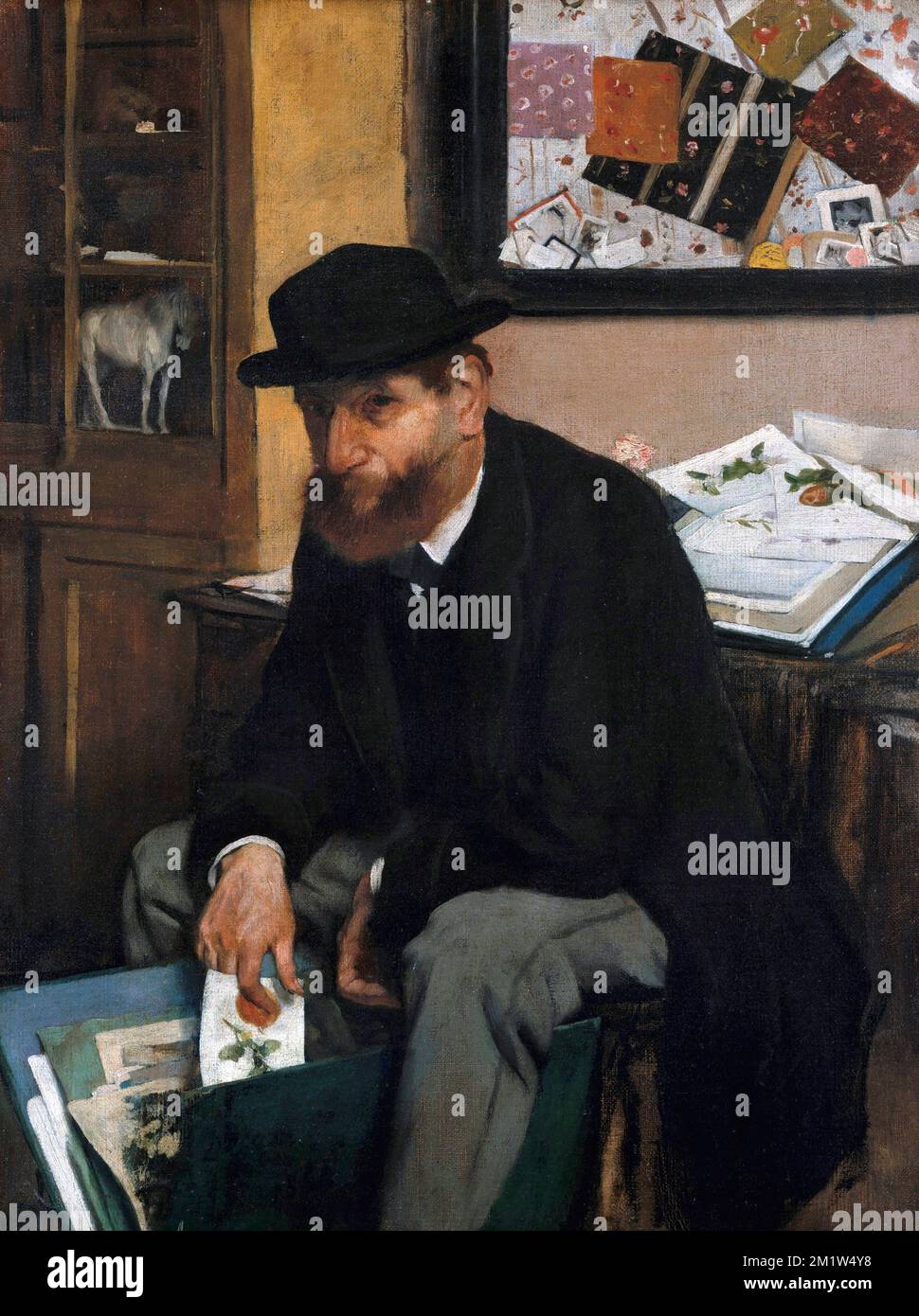 The Collector of Prings von Edgar Degas (1834-1917), Öl auf Leinwand, 1866 Stockfoto