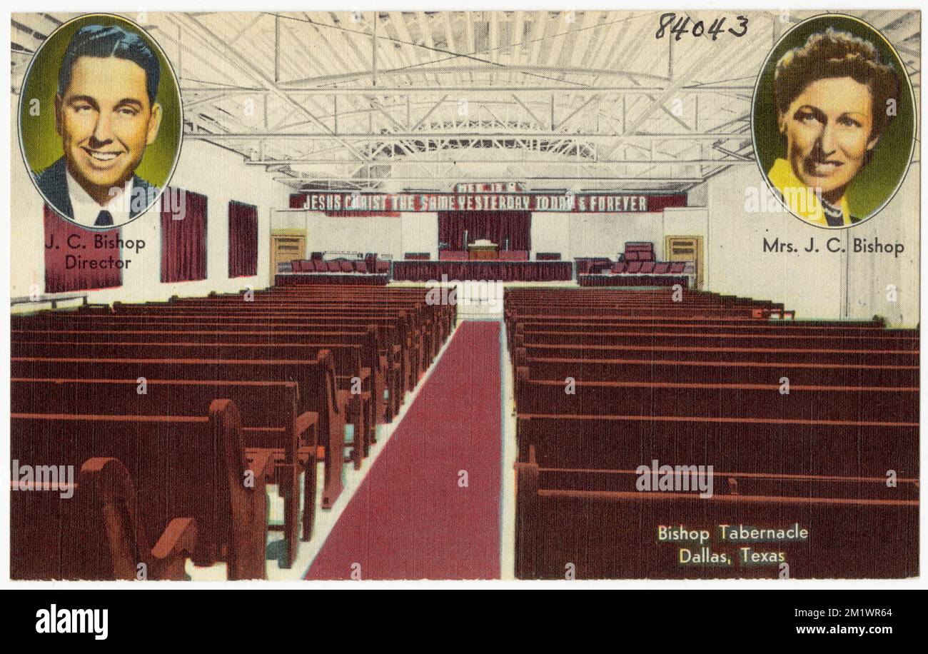 Bishop Tabernacle, Dallas, Texas, religiöse Einrichtungen, Tichnor Brothers Collection, Postkarten der Vereinigten Staaten Stockfoto