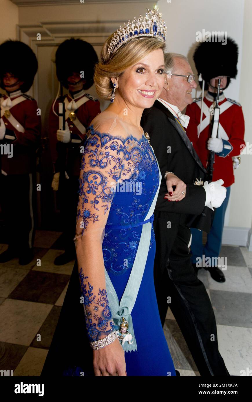 17-3-2015 KOPENHAGEN - König Willem-Alexander und Königin Maxima der Niederlande und Königin Margarethe und Prinz Henrik von Dänemark beim Staatsbankett im Schloss Christiansborg in Kopenhagen, Dänemark, 17. März 2015. Kronprinz Frederik und Kronprinzessin Mary, der holländische König und die Königin, sind für einen zweitägigen Staatsbesuch in Dänemark. COPYRIGHT ROBIN UTRECHT Stockfoto