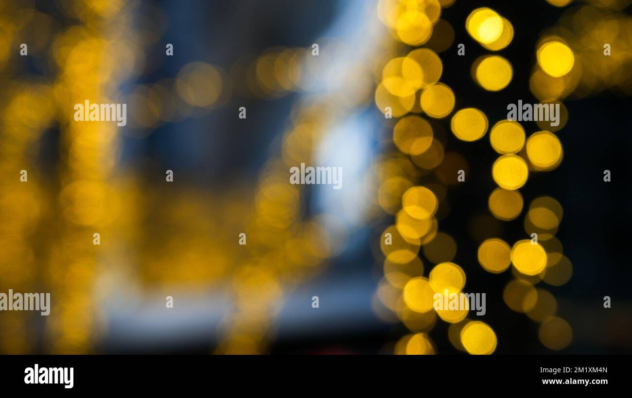 Hintergrund von fokussiertem gelben Licht mit Kopierbereich Stockfoto