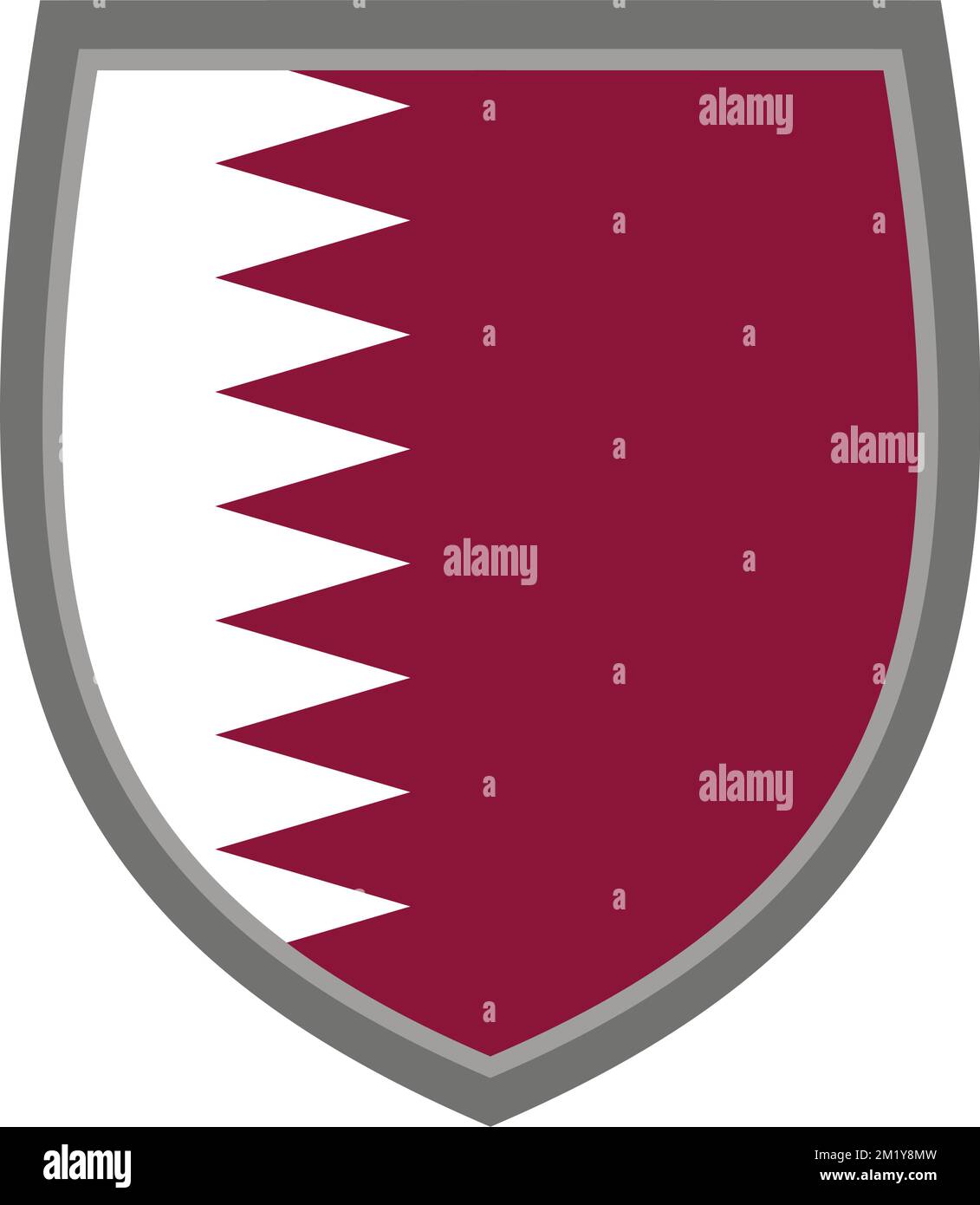 Schild mit den Farben der katarischen Flagge - RGB-Originalfarbe - Symbol Qatari-Schild ausgeschnitten Stock Vektor