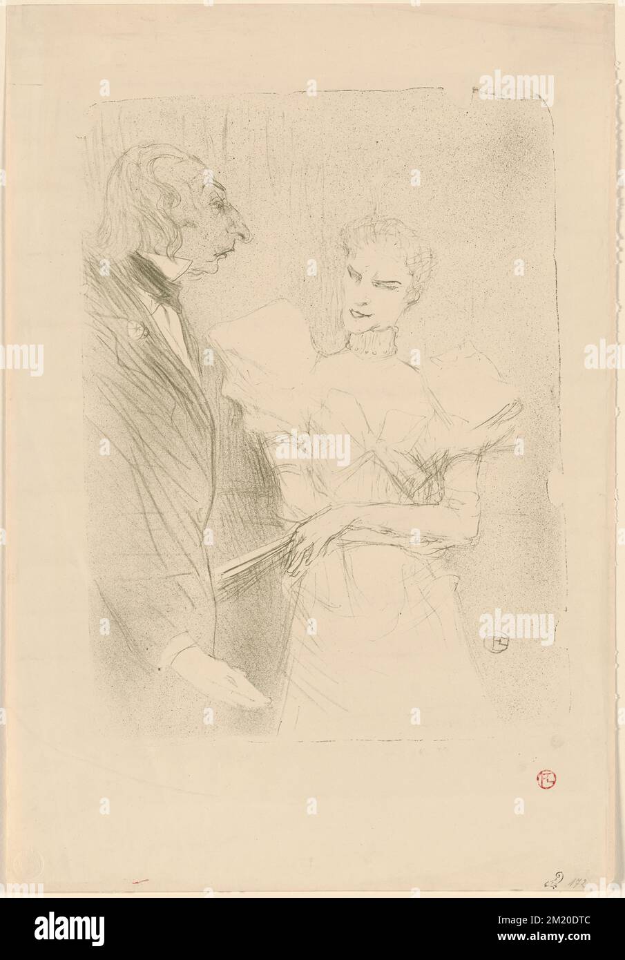 Brandès et Leloir, dans Cabotins , Schauspieler, Schauspielerinnen, Brandès, Marthe, 1862-1930. Henri de Toulouse-Lautrec (1864-1901). Ausdrucke und Zeichnungen Stockfoto