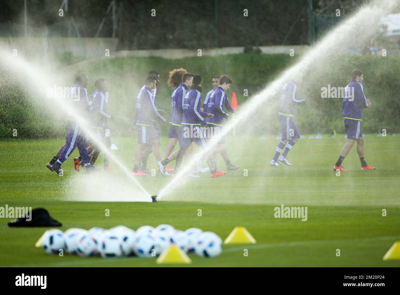 20160107 – LA MANGA, SPANIEN: Abbildung zeigt den dritten Tag des Wintertrainingslagers der belgischen Fußballmannschaft RSC Anderlecht in La Manga, Spanien, Donnerstag, 07. Januar 2016. BELGA PHOTO VIRGINIE LEFOUR Stockfoto