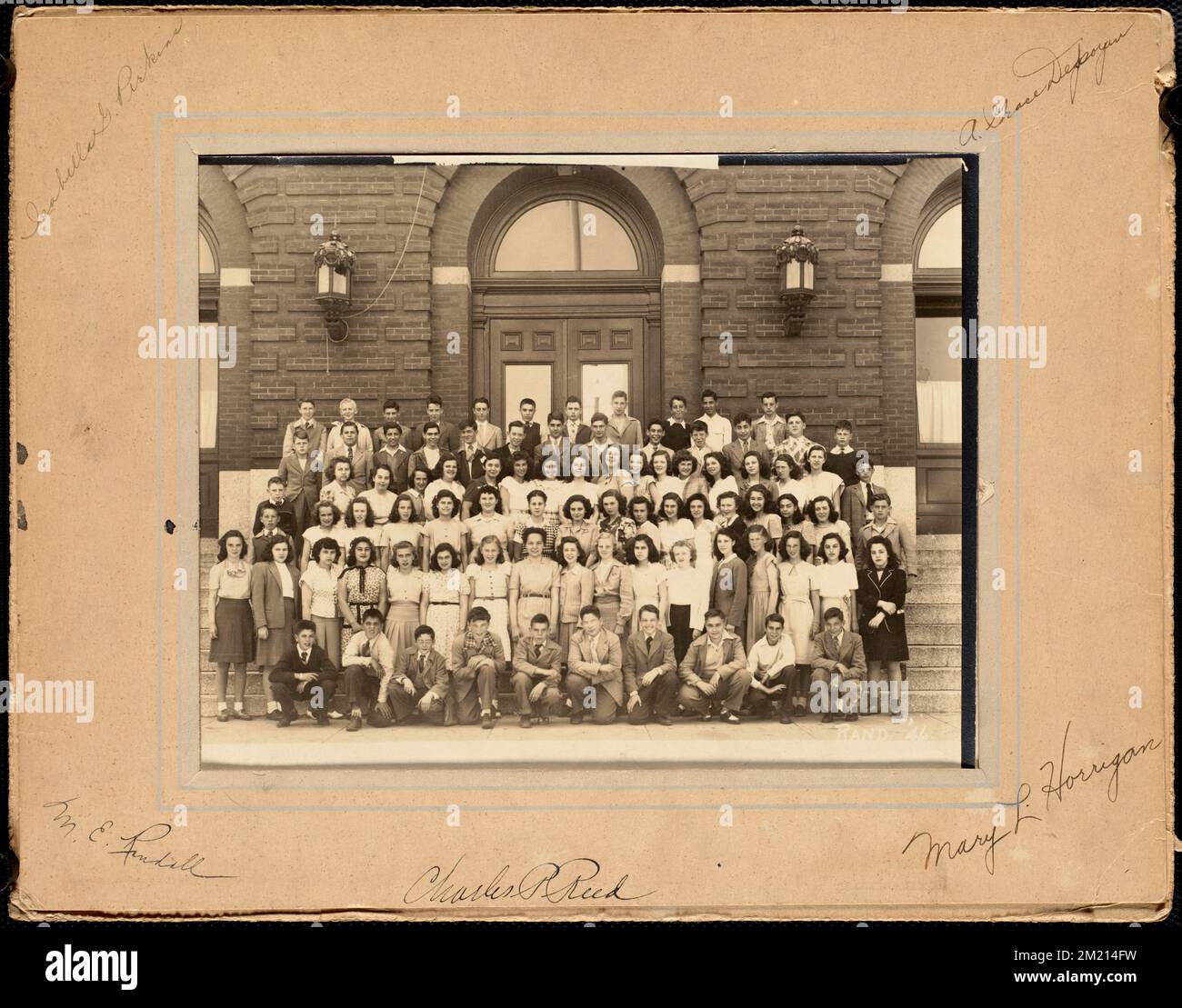 Brockton High School Abschlussklasse, Studenten, Brockton Public Library Archival Collection Stockfoto