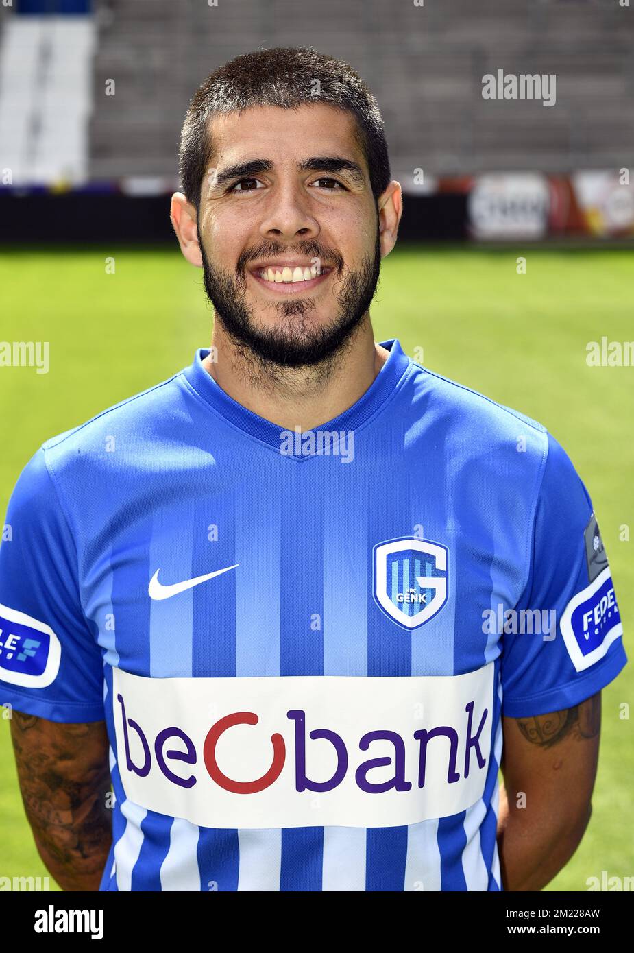 Genks Alejandro Pozuelo wurde während des Fotoshooting der Saison 2016-2017 der belgischen ersten Fußballliga-Mannschaft KRC Genk am Montag, den 11. Juli 2016 in Genk gezeigt. Stockfoto