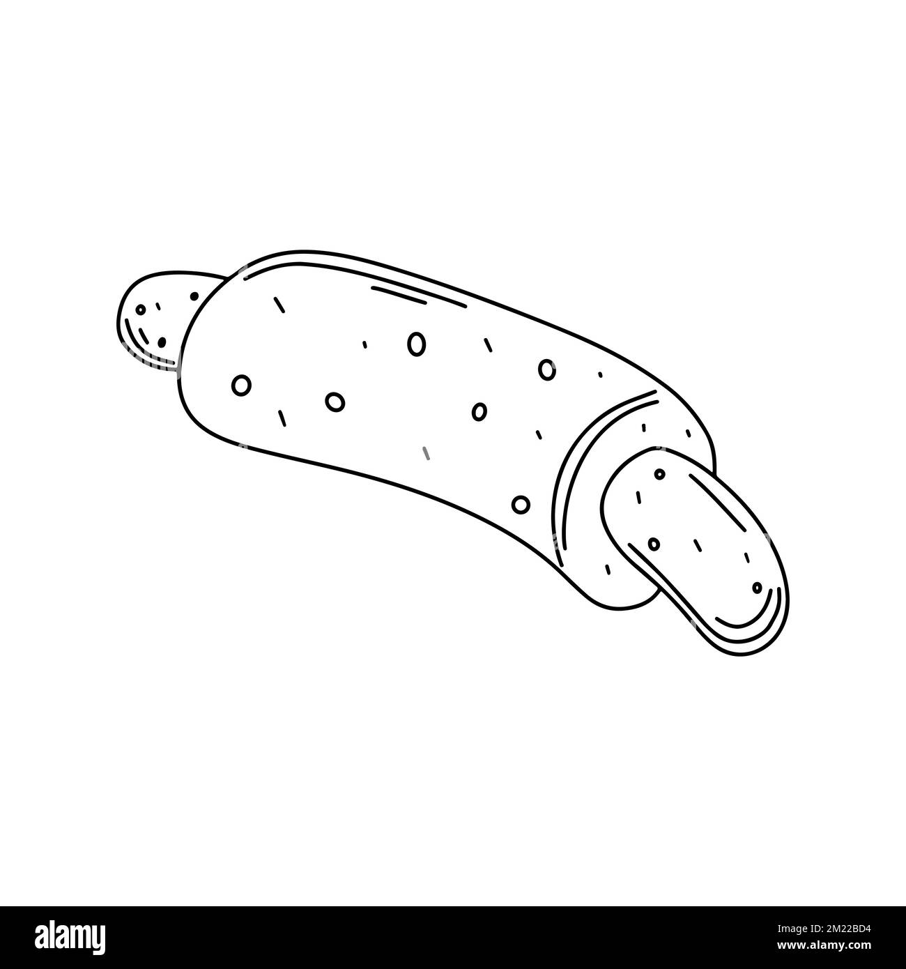 Wurst-Street-Food im handgezeichneten Doodle-Stil. Südkoreanische traditionelle Straßenmahlzeit-Vektordarstellung Stock Vektor