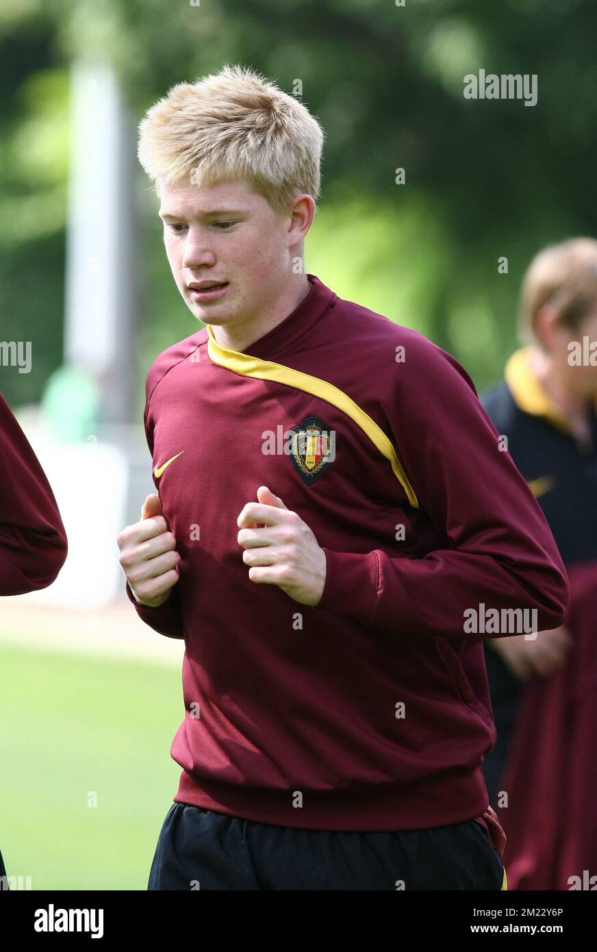 Kevin De Bruyne wurde während des Trainings der belgischen Fußballnationalmannschaft Red Devils am Montag, den 17. Mai 2010 in Diegem gezeigt. Die Red Devils bereiten sich auf ein Freundschaftsspiel gegen Bulgarien vor, nächsten Mittwoch. Stockfoto