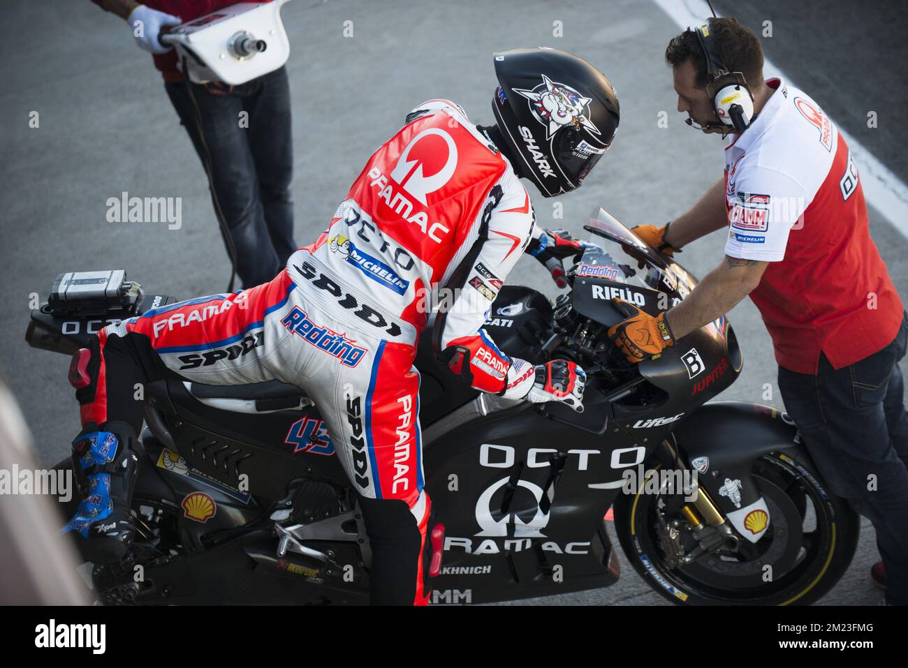 IValencia MotoGP Offizieller Test. Testtag 1. Strecke Ricardo Tormo, Valencia. Im Bild:#45 SCOTT REDDING (BRITISCH) OCTO PRAMAC YAKHNICH DUCATI Stockfoto