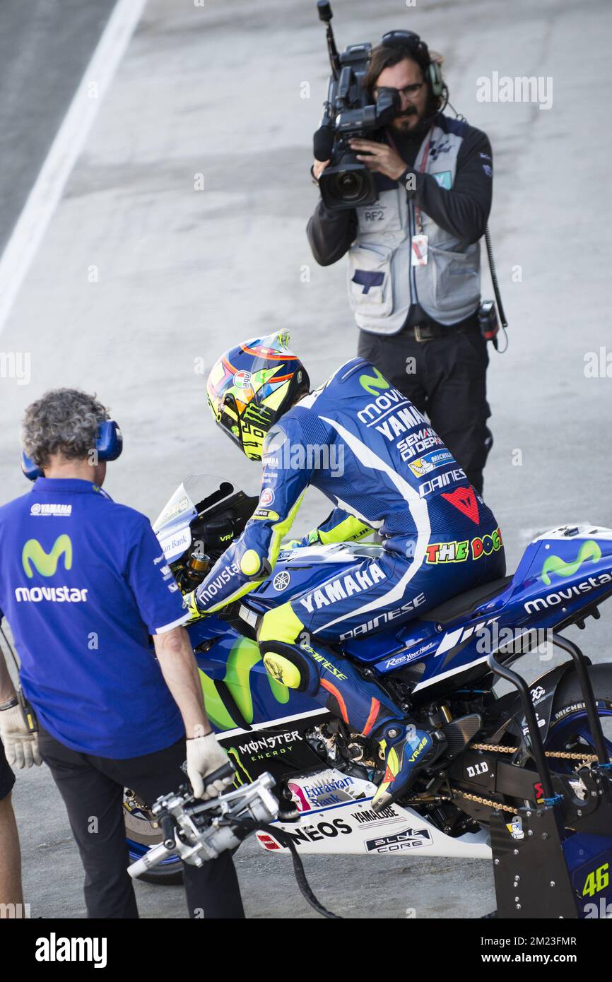 Valencia MotoGP Offizieller Test. Testtag 1. Strecke Ricardo Tormo, Valencia. Im Bild: Nr. 46 VALENTINO ROSSI (ITALIENISCH) MOVISTAR YAMAHA MotoGP YAMAHA Stockfoto