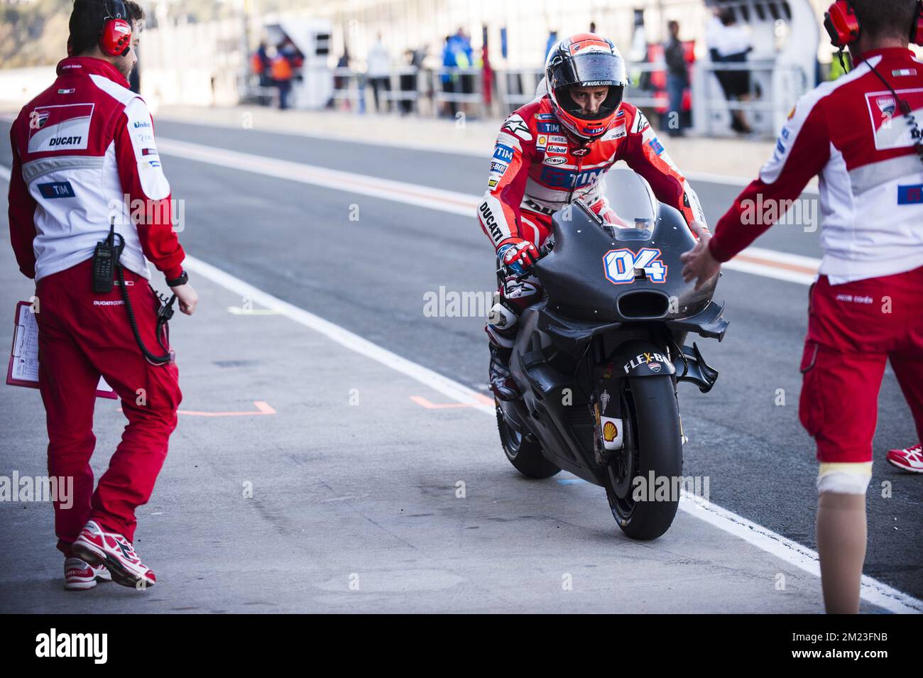 Valencia MotoGP Offizieller Test. Testtag 1. Strecke Ricardo Tormo, Valencia. Im Bild: Nr. 4 ANDREA DOVIZIOSO (ITALIENISCH) DUCATI TEAM DUCATI Stockfoto