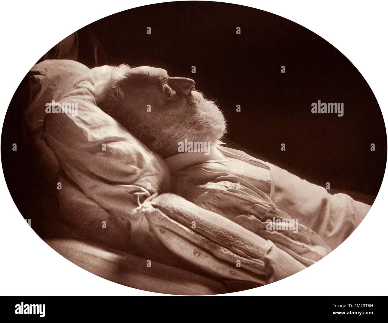Victor Hugo auf seinem Sterbebett Stockfoto