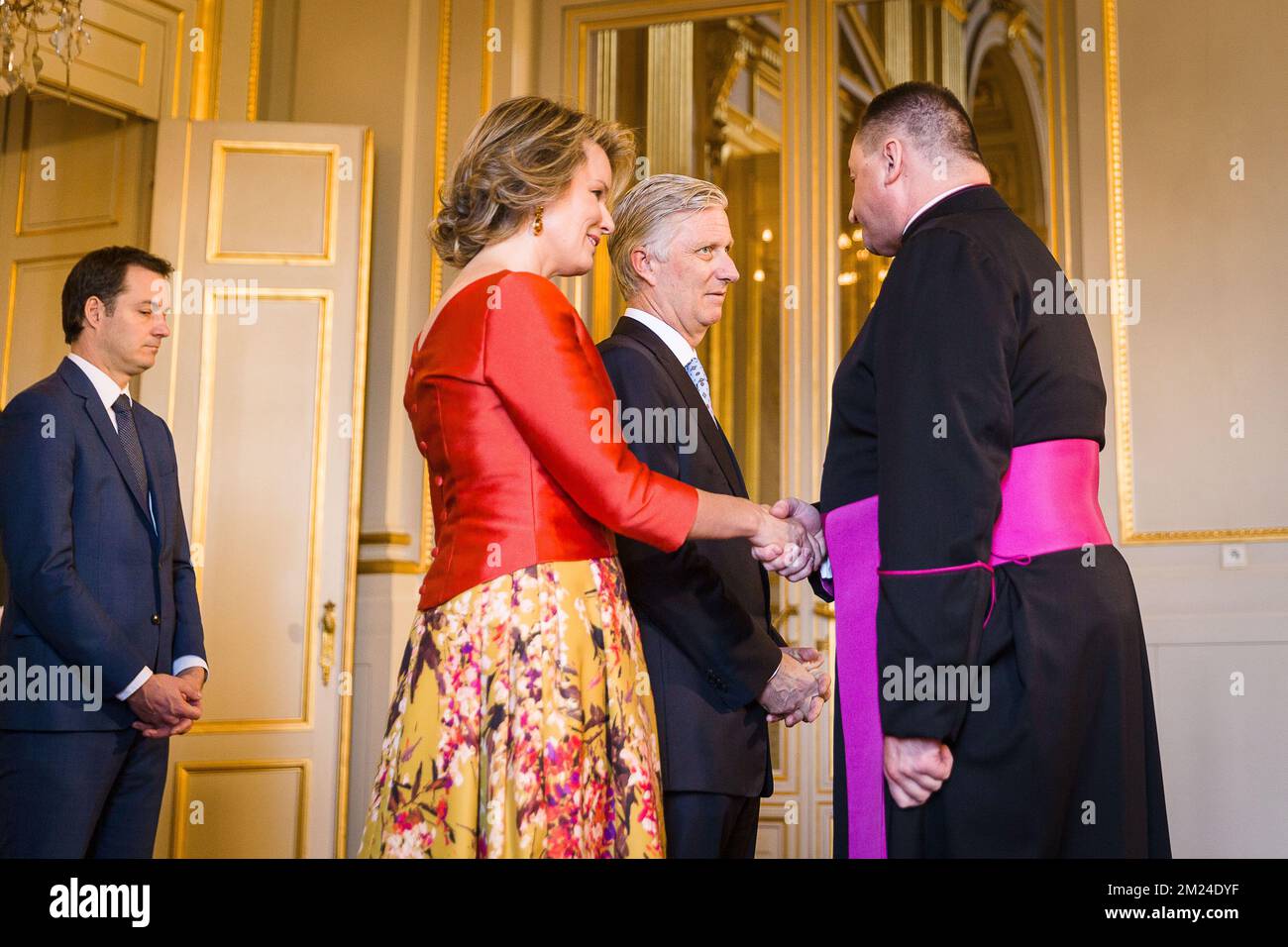 Monseigneur Ruediger Feulner, Delegierter der Vatikanstadt, Bild auf einem Neujahrsempfang, der von der Königlichen Familie für die Leiter der diplomatischen Missionen in Belgien organisiert wurde, im Königspalast in Brüssel, Donnerstag, den 12. Januar 2017. BELGA FOTO JAMES ARTHUR GEKIERE Stockfoto