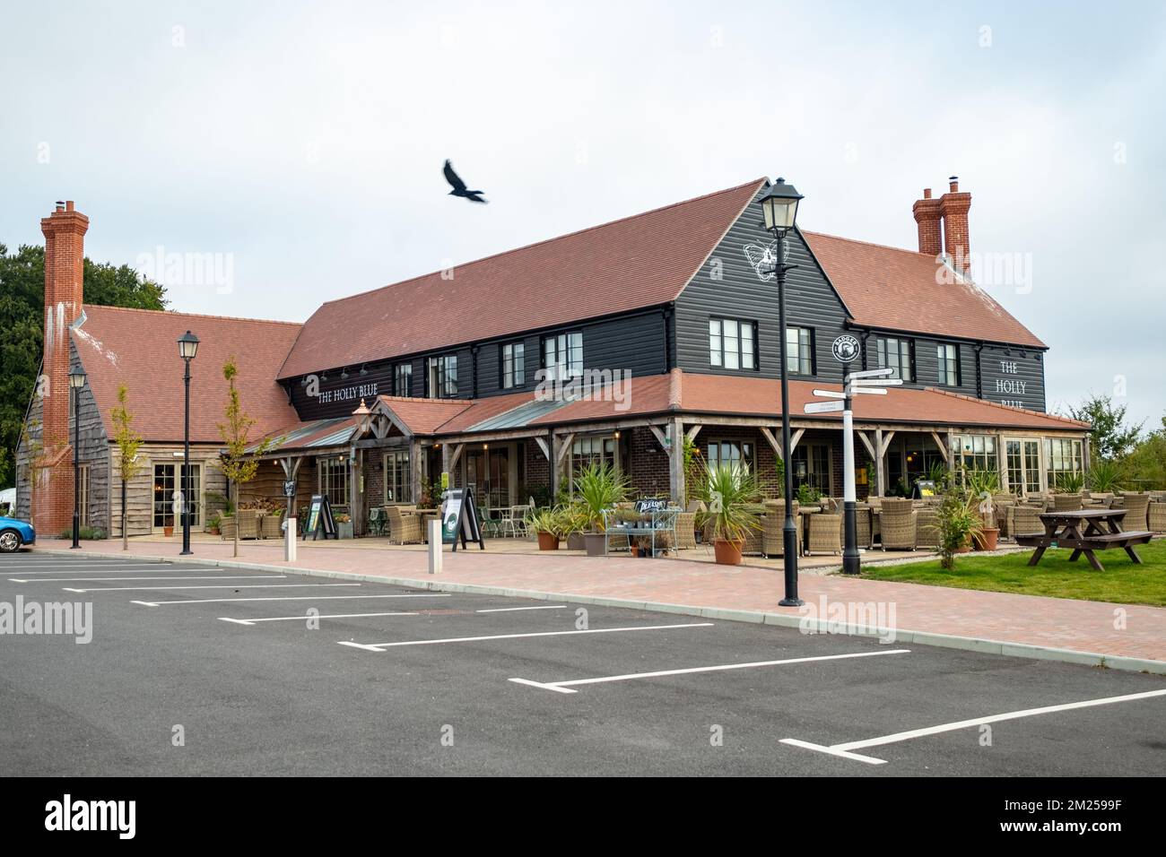 Basingstoke, Großbritannien - September 2022: Der Holly Blue Pub auf dem Bradley Way Stockfoto