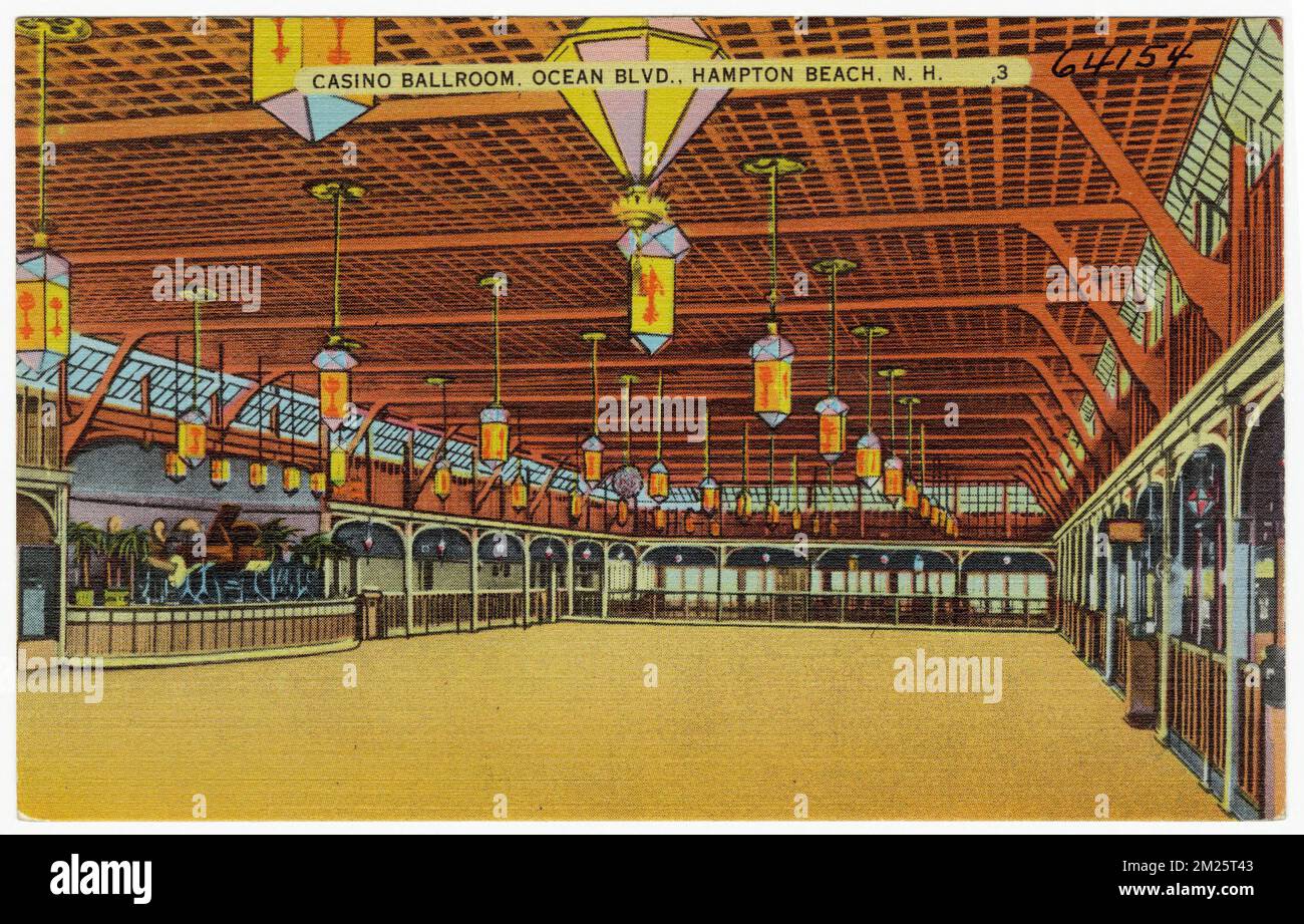 Casino Ballroom, Ocean Blvd., Hampton Beach, N.H. , Sport- und Freizeiteinrichtungen, Tichnor Brothers Collection, Postkarten der Vereinigten Staaten Stockfoto