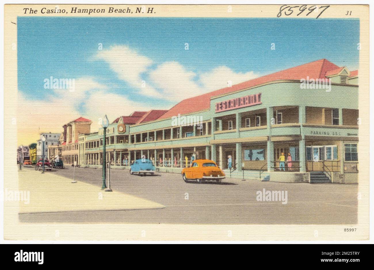 Das Casino, Hampton Beach, N.H. , Sport- und Freizeiteinrichtungen, Tichnor Brothers Collection, Postkarten der Vereinigten Staaten Stockfoto