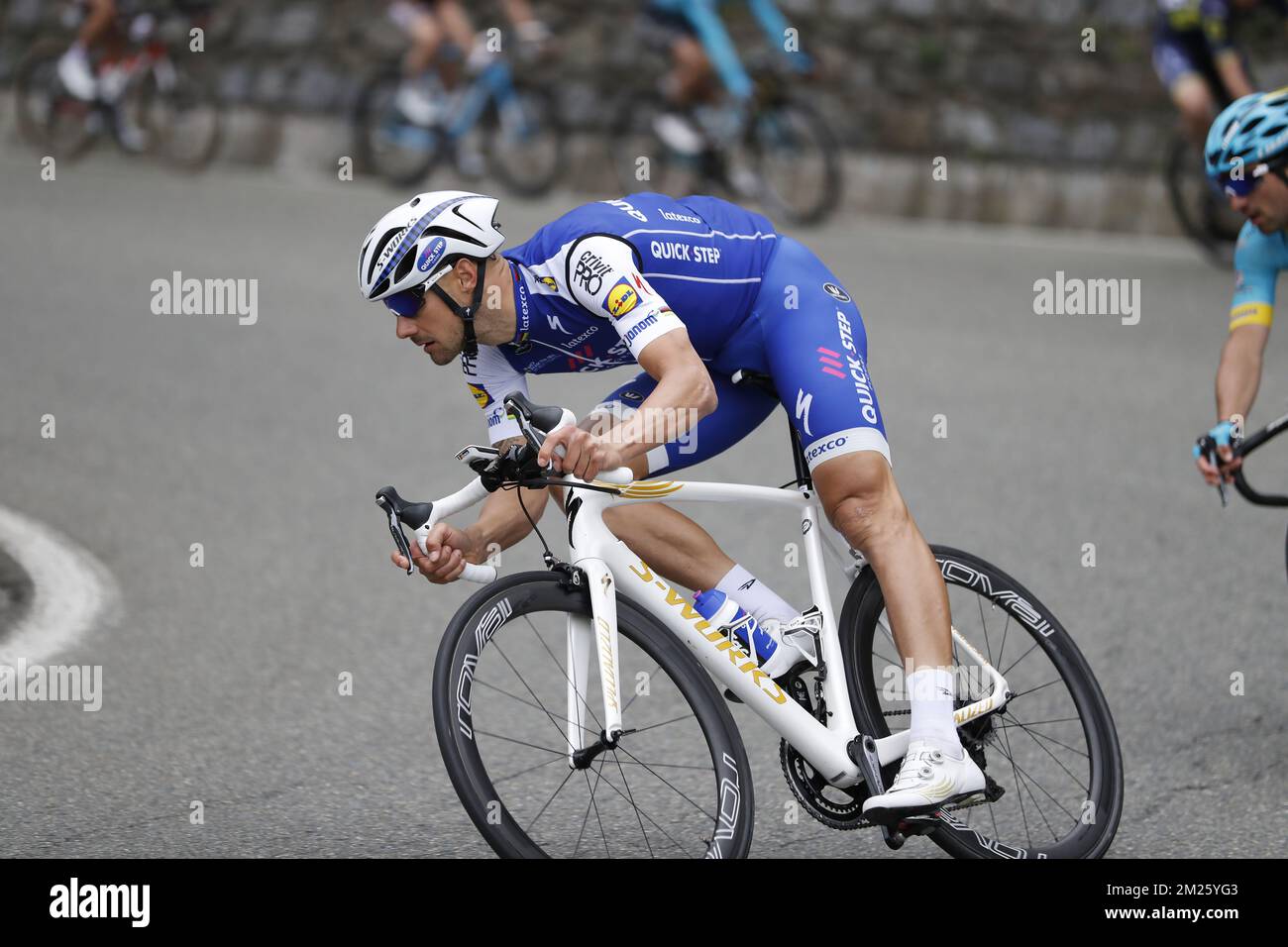 Belgischer Tom Boonen von Quick-Step-Böden in Aktion bei der 108.. Ausgabe von Mailand Sanremo, la classica di Primavera, eintägiges Radrennen, 291 km von Mailand nach Sanremo, Italien, Samstag, 18. März 2017. BELGA FOTO YUZURU SUNADA Stockfoto