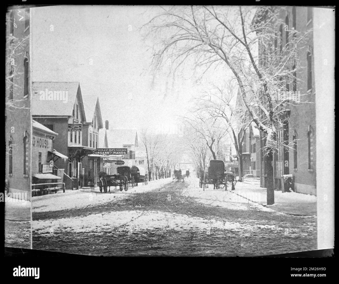 Centre Street zum Depot mit Blick nach Osten, Straßen, Brockton Public Library Archival Collection Stockfoto